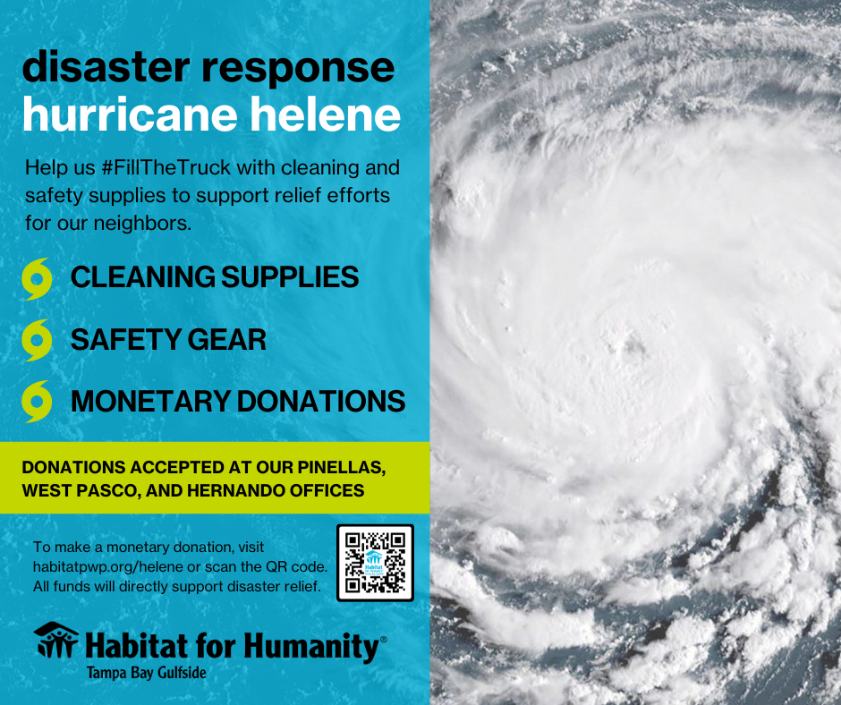 Habitat collecting storm relief supplies